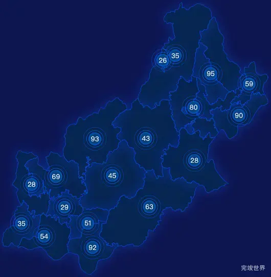 echarts惠州市博罗县geoJson地图圆形波纹状气泡图